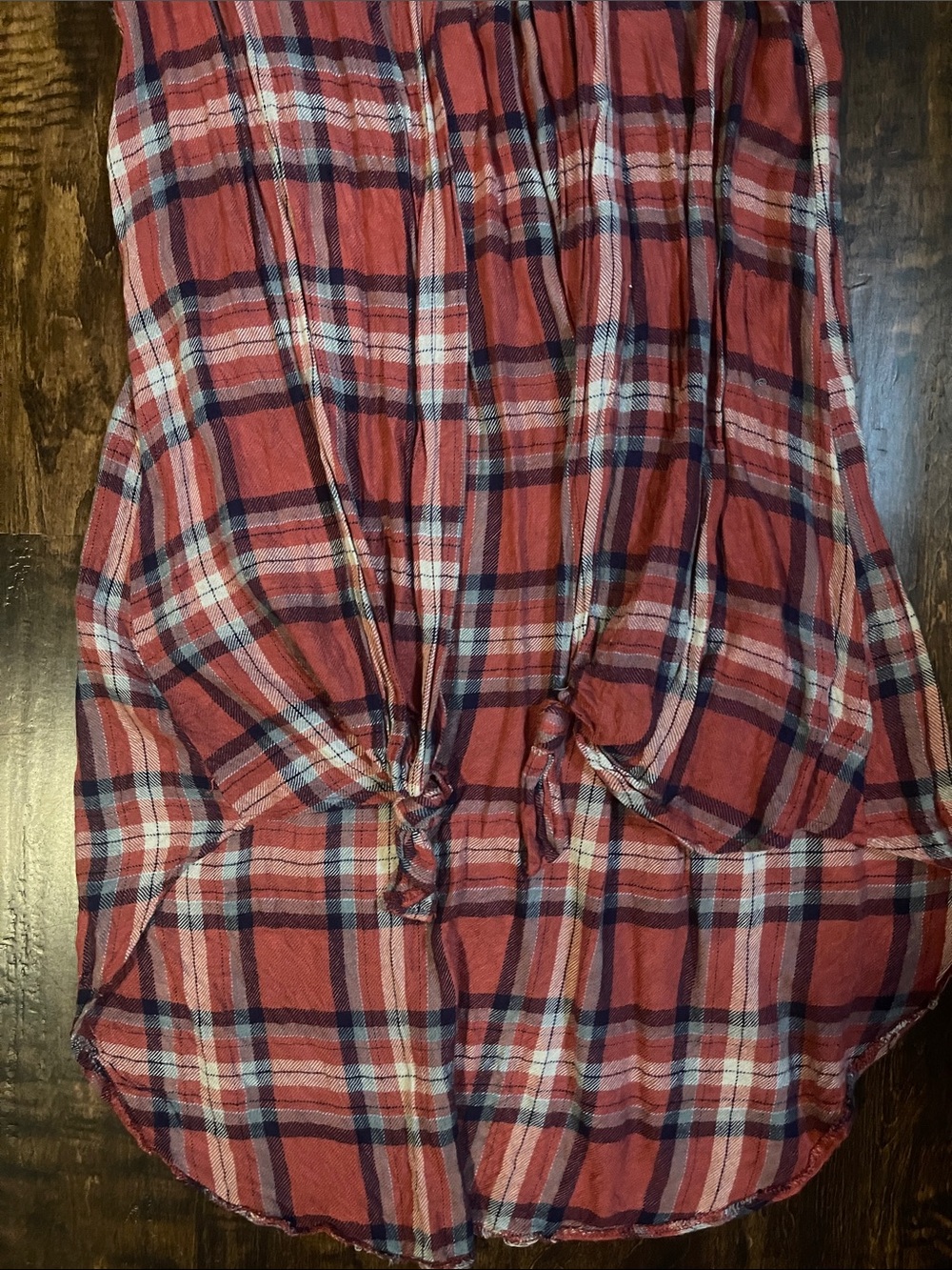 Plaid Lace Sleeveless Top/Cover up - Picture 3 of 4